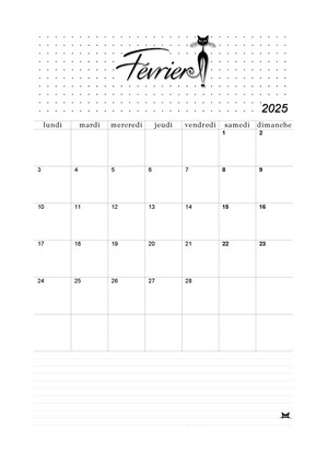 Calendrier de Février 2025 à imprimer !