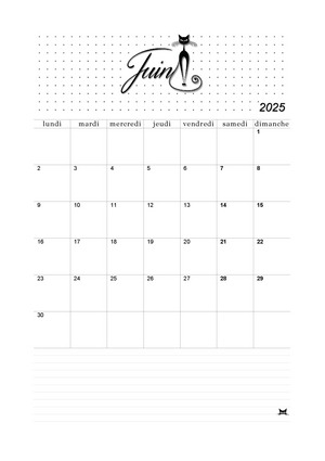 Calendrier de Juin 2025 à imprimer !