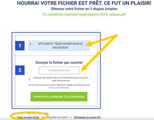 Interface Soda-PDF téléchargement du PDF compressé.