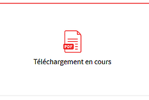 Interface Smallpdf téléchargement et compression du PDF en cours.