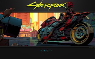 Artwork # 2, fille sur moto, Cyberpunk 2077 | Fond D'Écran