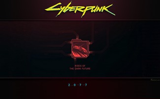 Cyberpunk 2077 Computer - logo Rides of the dark future | Fond D'Écran