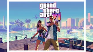 Personnages Jason et Lucia avec Logo GTA VI : fond d'écran HD et/ou 4K.