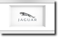 Jaguar logo de voiture au milieu de l'image sur fond blanc. 